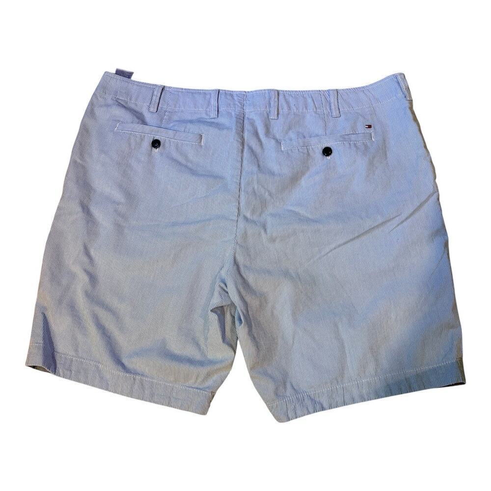 Tommy Hilfiger Seersucker Shorts Blue & White Men's Size 38 Preppy Classic EUC - Picture 2 of 8